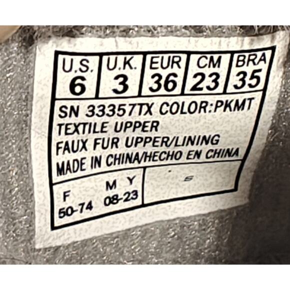 Bobs Skechers Women Size 6 Too Cozy Slippers Gray Plush Pastel Cats Print Winter - Picture 8 of 9